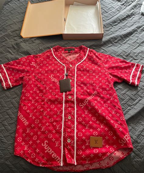 supreme baseball jersey lv